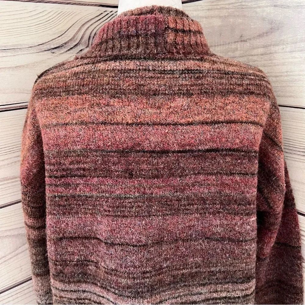Max Studio Long Oversized Wool Blend Striped Cardigan - Picture 5 of 8